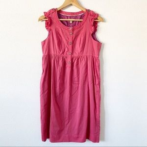 Burberry Brit Magenta Pink Button Sleeveless Dress
